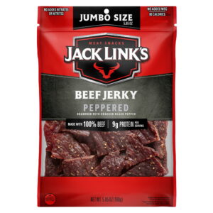 Jack Link’s Beef Jerky, Peppered, 100% Beef, 11g of Protein per Serving, 5.85 oz Bag